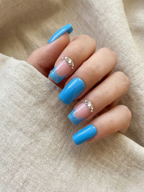 Faux ongles press-on Bleu Royal