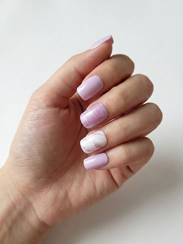 Faux ongles press-on Rose Marble