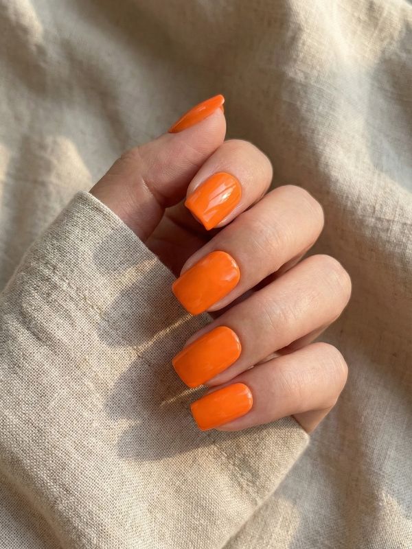 Faux ongles press-on Orange Néon