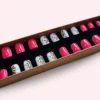 Faux ongles press-on Flowers Red