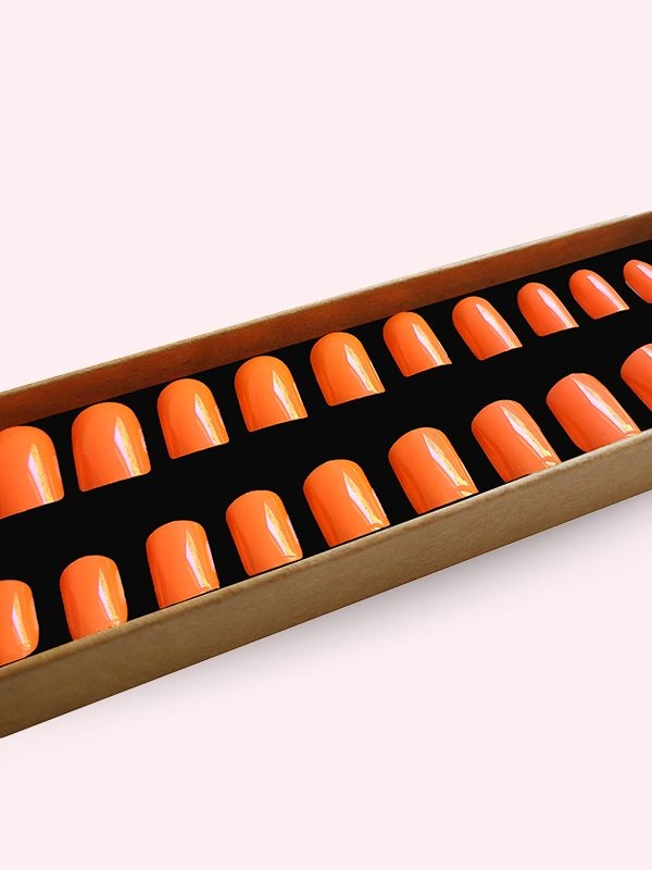 Faux ongles press-on Orange Néon