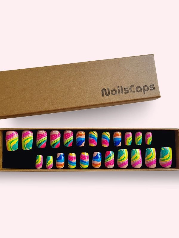Faux ongles press-on Rainbow Vibes