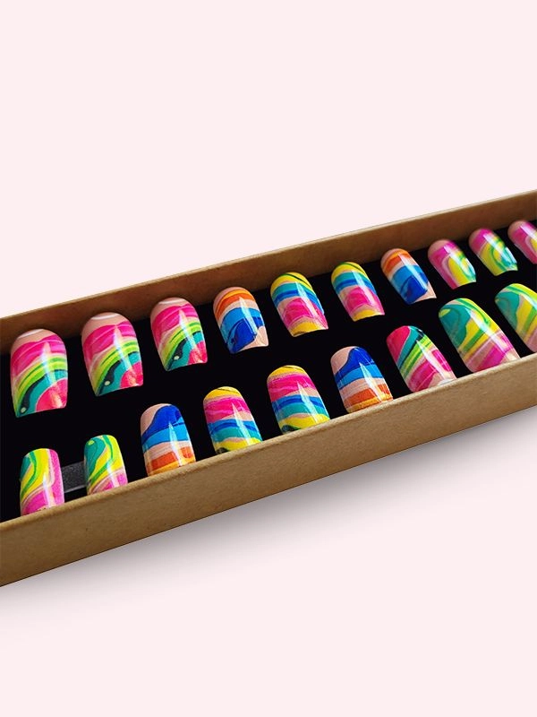 Faux ongles press-on Rainbow Vibes