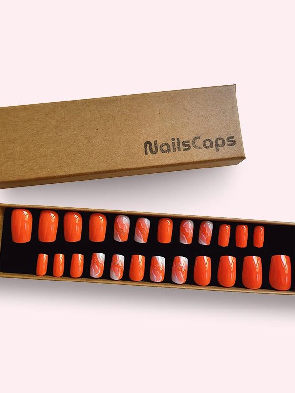 Faux ongles press-on Tangerine Glow