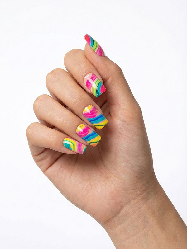 Faux ongles press-on Rainbow Vibes