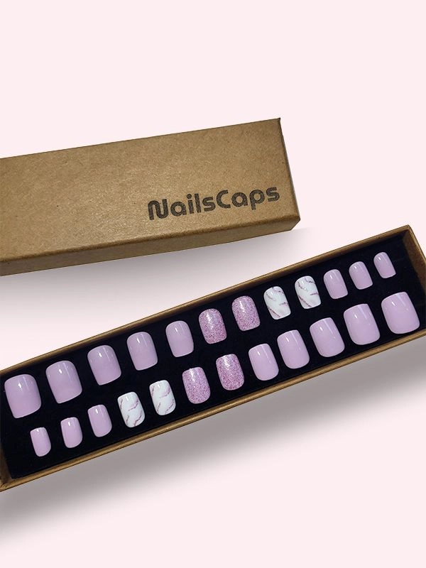 Faux ongles press-on Rose Marble