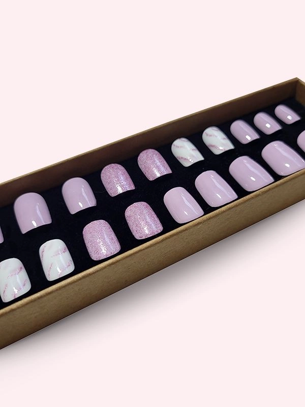 Faux ongles press-on Rose Marble