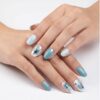 Faux ongles press-on Brume Florale Bleu