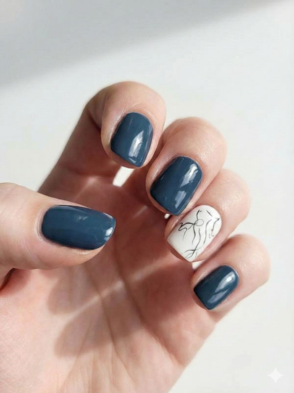 Faux ongles press-on Bleu Minuit Silhouette