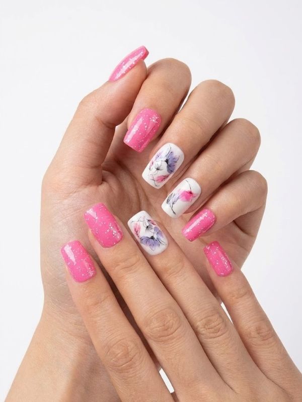 Faux ongles press-on Fuchsia Confetti