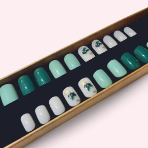Faux ongles press-on Menthe Fleurie
