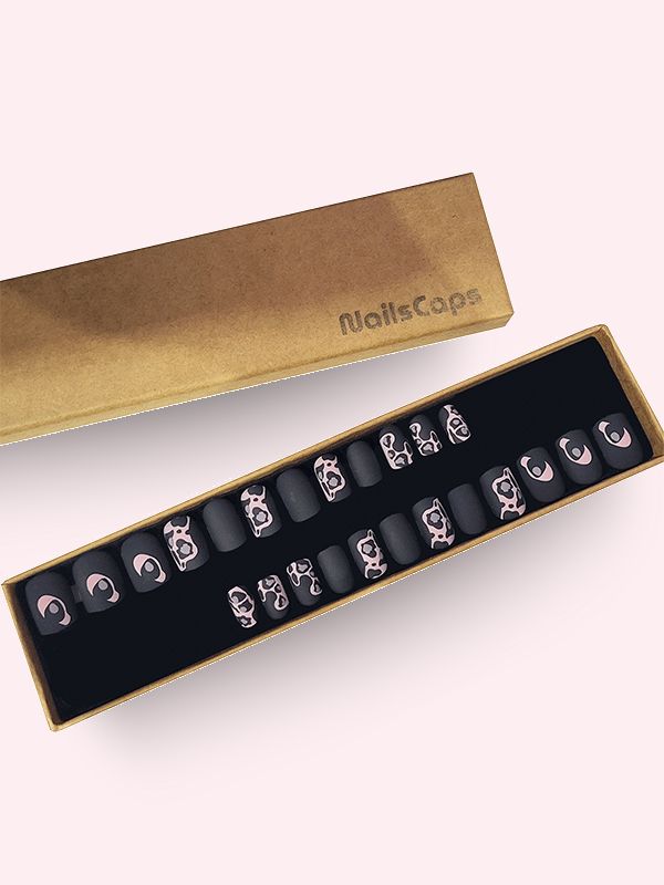 Faux ongles press-on Safari Rose Léopard