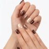 Faux ongles press-on Chocolat et Nail Art Floral