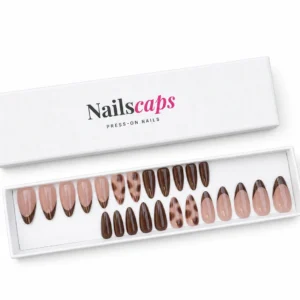 Chocolat Nude faux ongles marron et nude NailsCaps