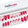 Faux ongles rouges et nude avec French rouge