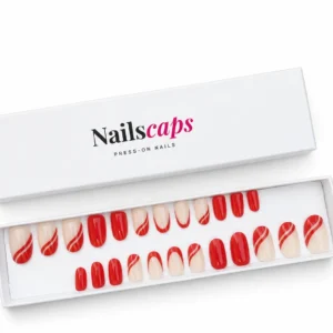 Rouge Signature faux ongles rouges et nude NailsCaps