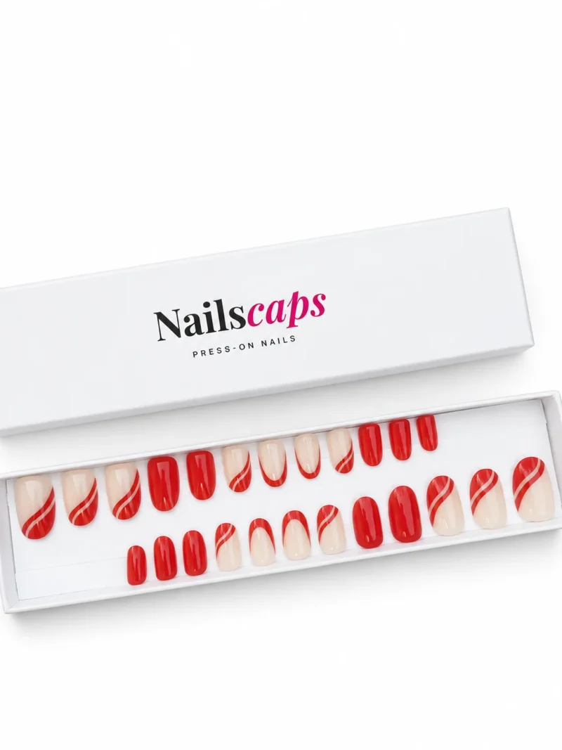 Rouge Signature faux ongles rouges et nude NailsCaps